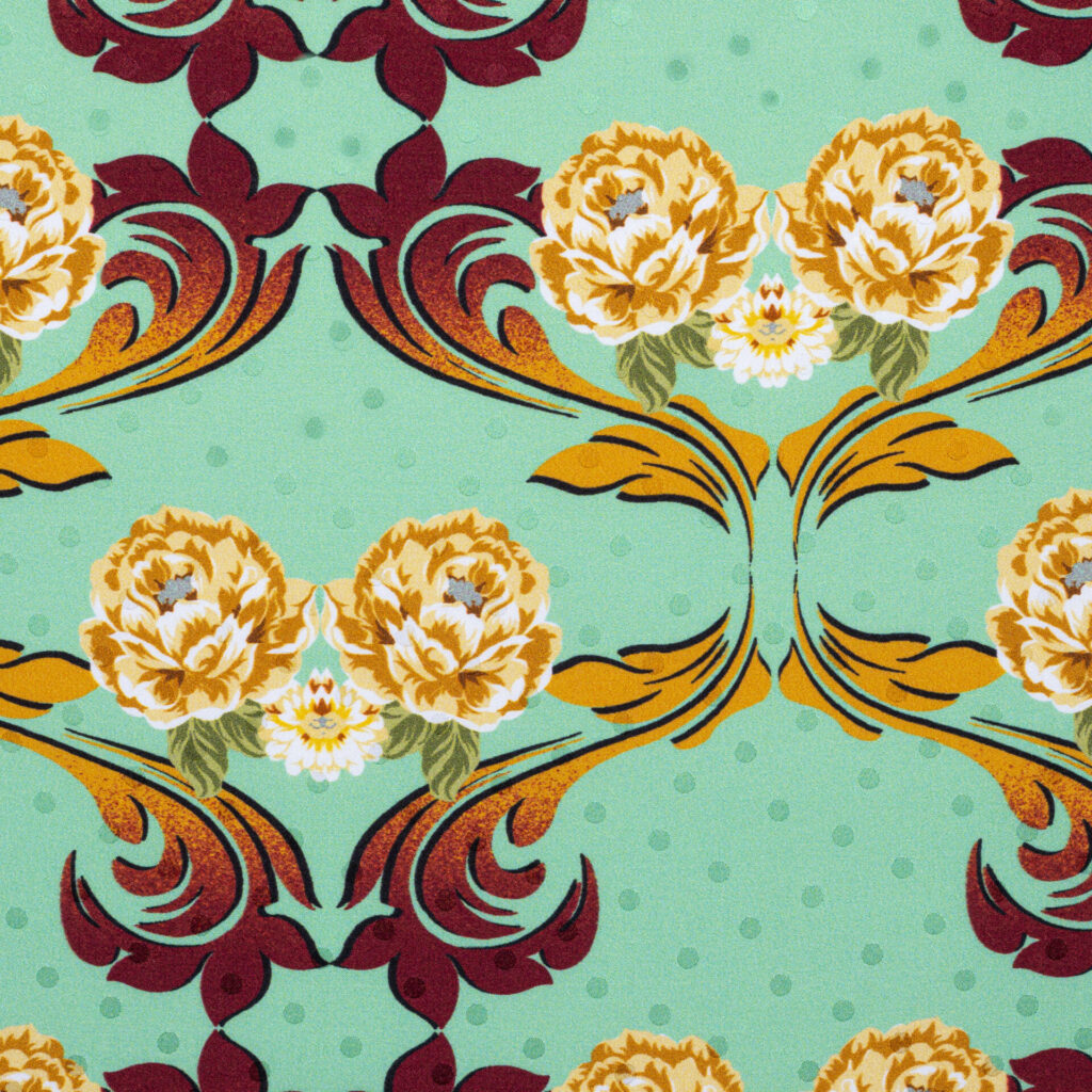 JAQUARD CRISTINE GOLD GREEN