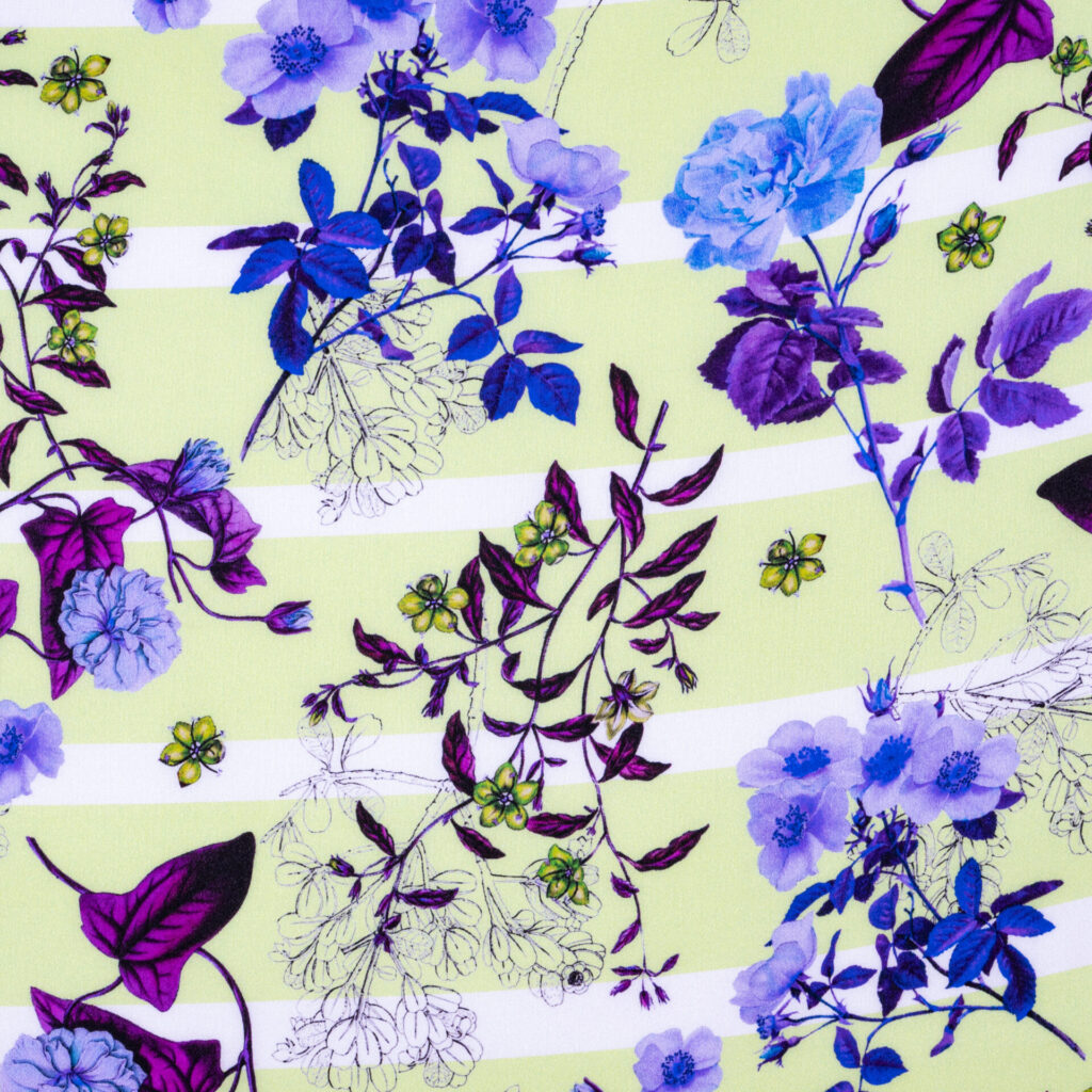 SATIN GATED FLORA PURPLE LIME