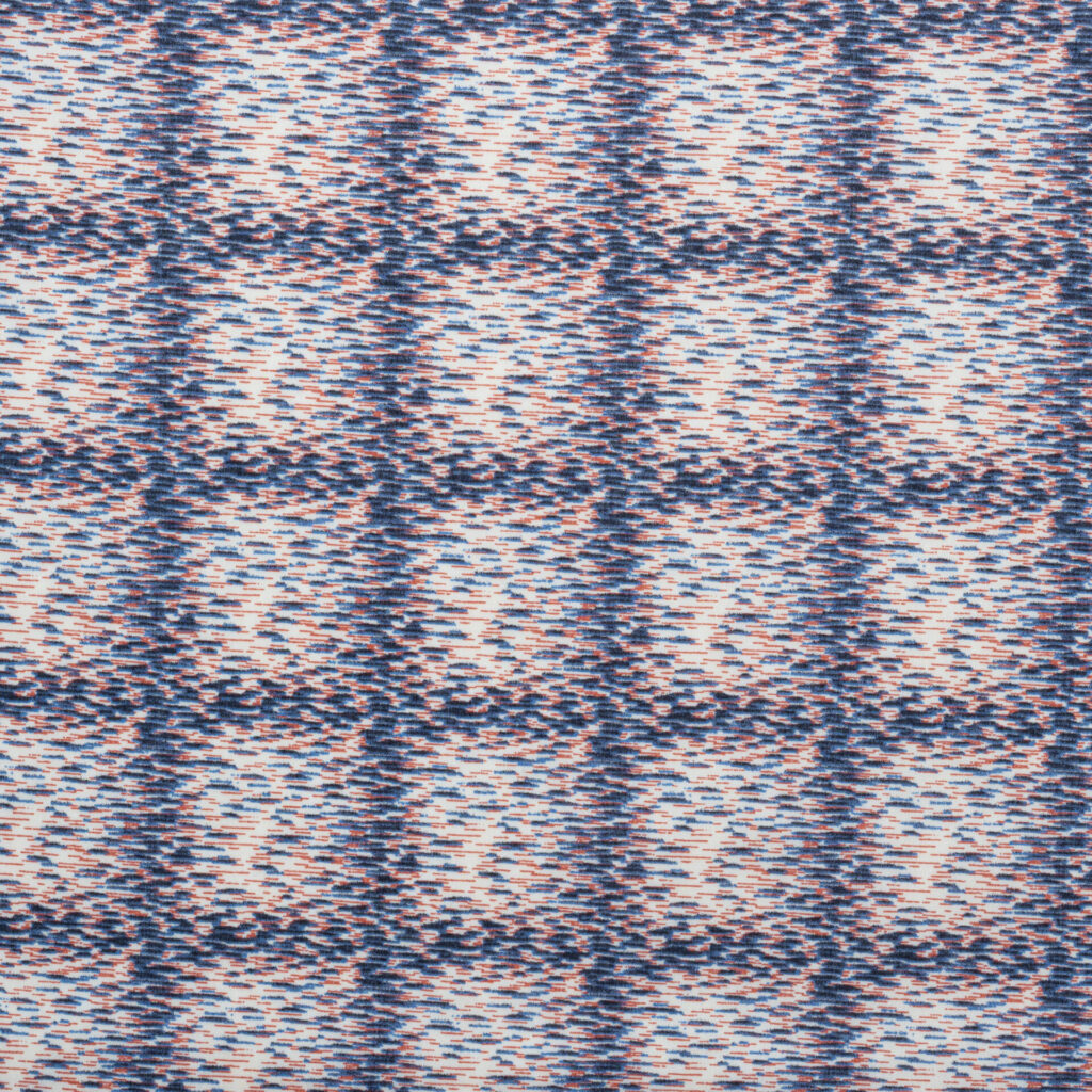 SEASONAL ABSTRACT CHECK NAVY ORANGE