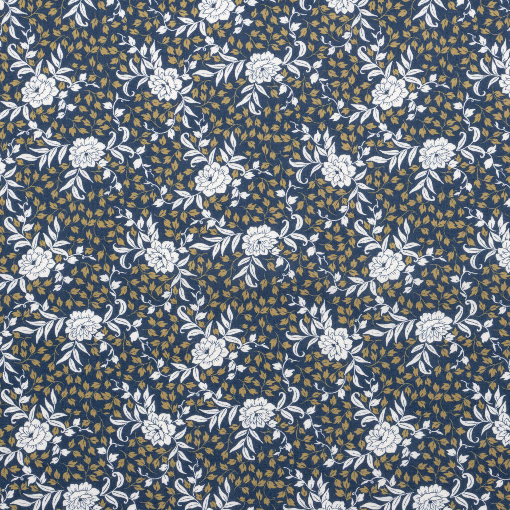 SEASONAL NAVY GOLD FLORAL