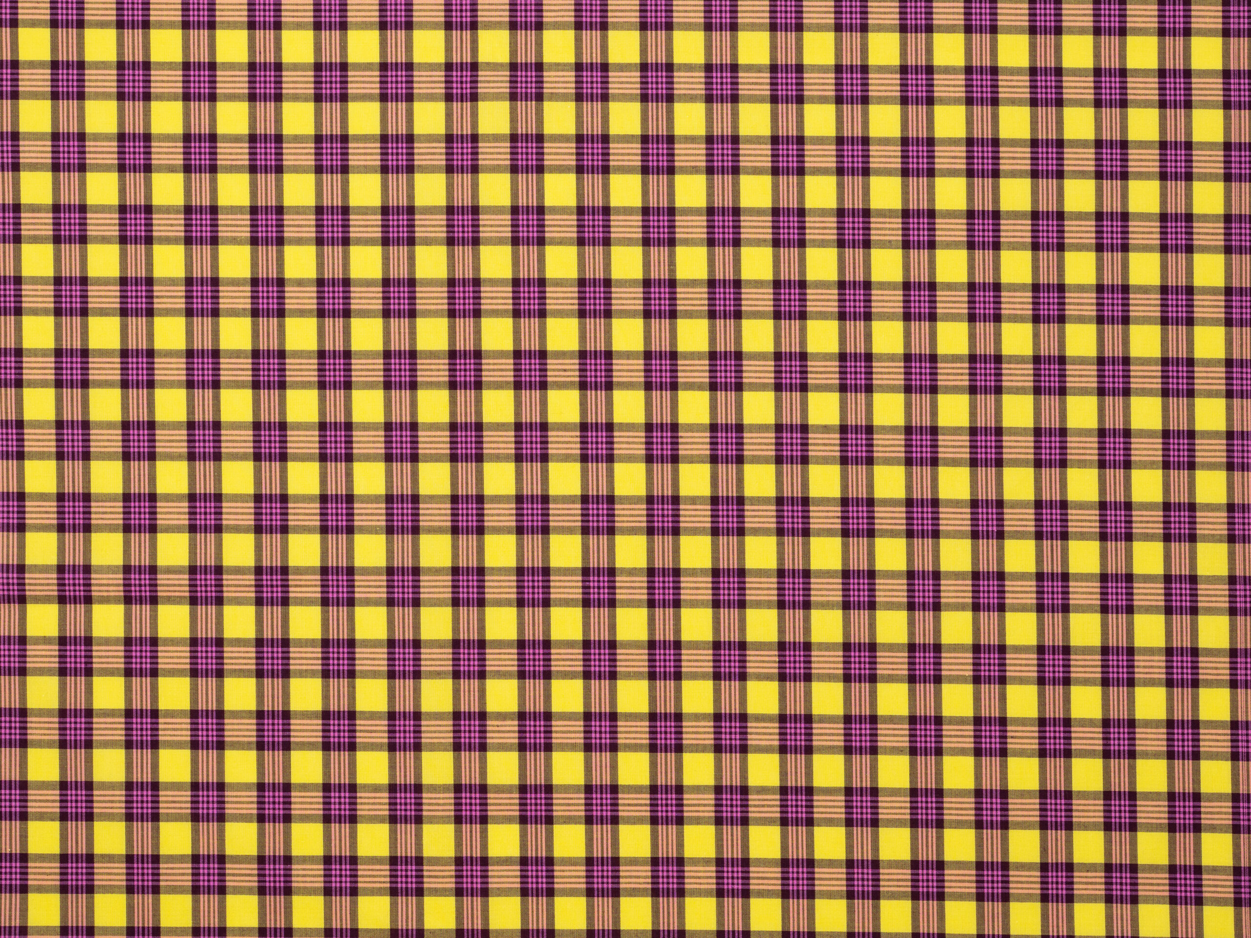 Plaid Check Purple Yellow Cotton - Shaukat Fabrics